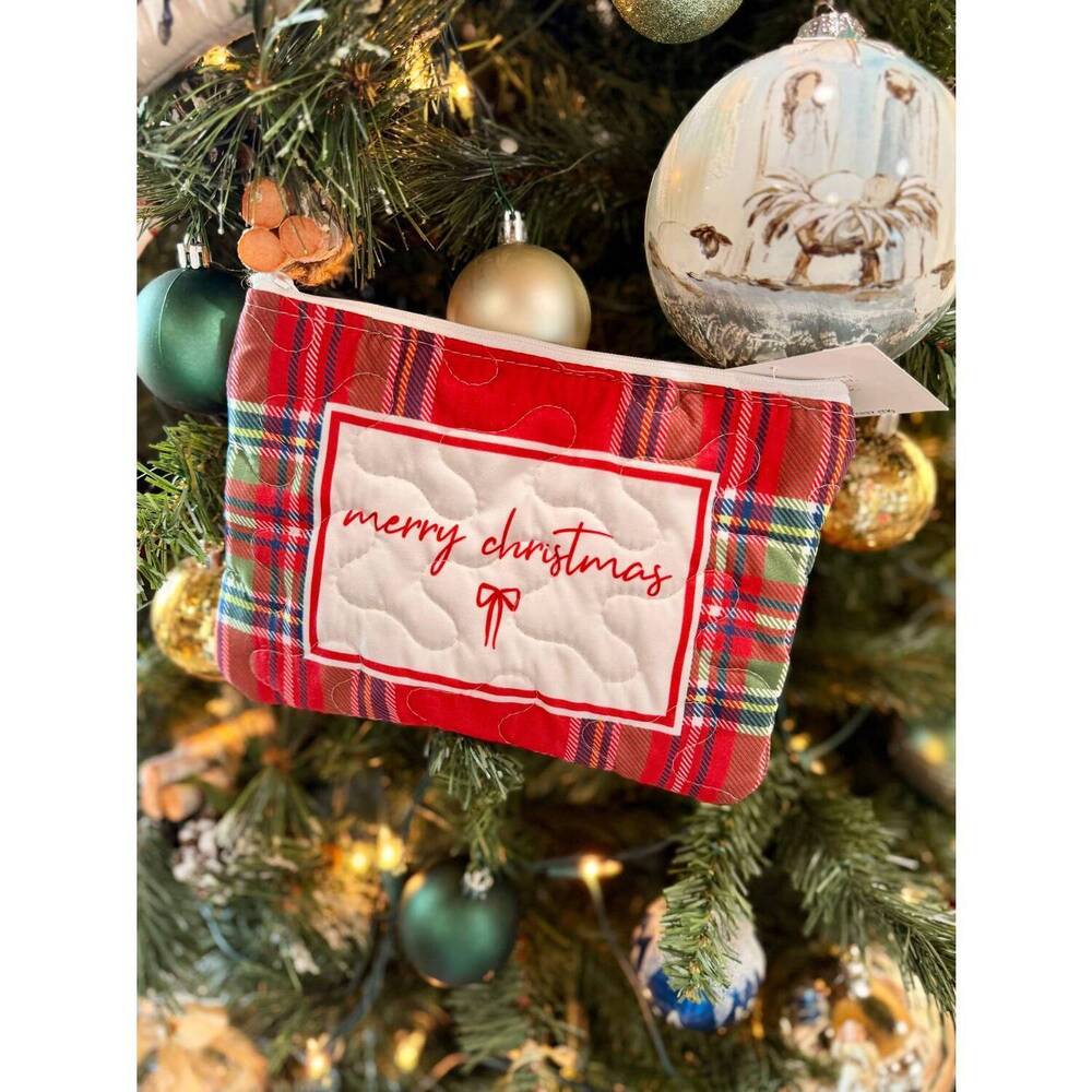 NEW IDA MAE HOME women's christmas plaid quilted bag in red